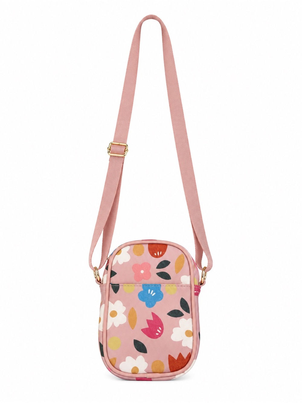 Kids Pink Floral Crossbody Bag with Adjustable Strap